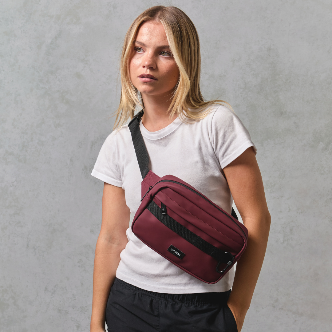 Deep Burgundy Trail Crossbody Bag