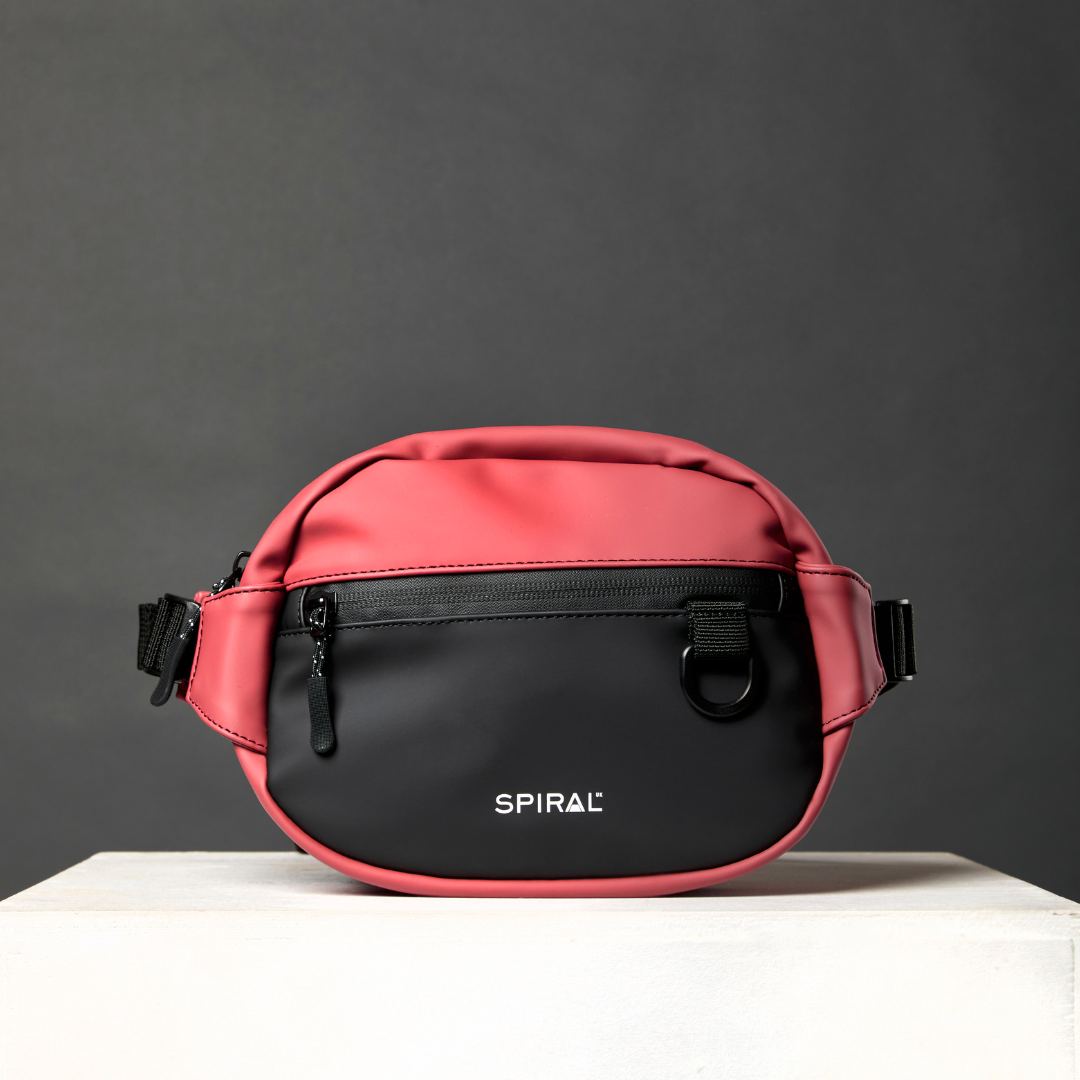 Burgundy-Black Explorer Crossbody Bag